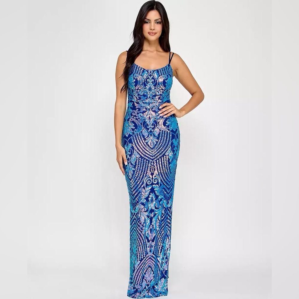 Emerald Sundae Vibrant Blue and Purple Gown